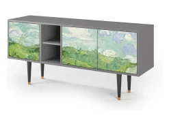 Outlet Mueble de TV - 150х69х41 cm - T5 - Green Wheat Fields, Cinza Cinzento