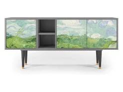 Outlet Mueble de TV - 150х69х41 cm - T5 - Green Wheat Fields, Cinza Cinzento