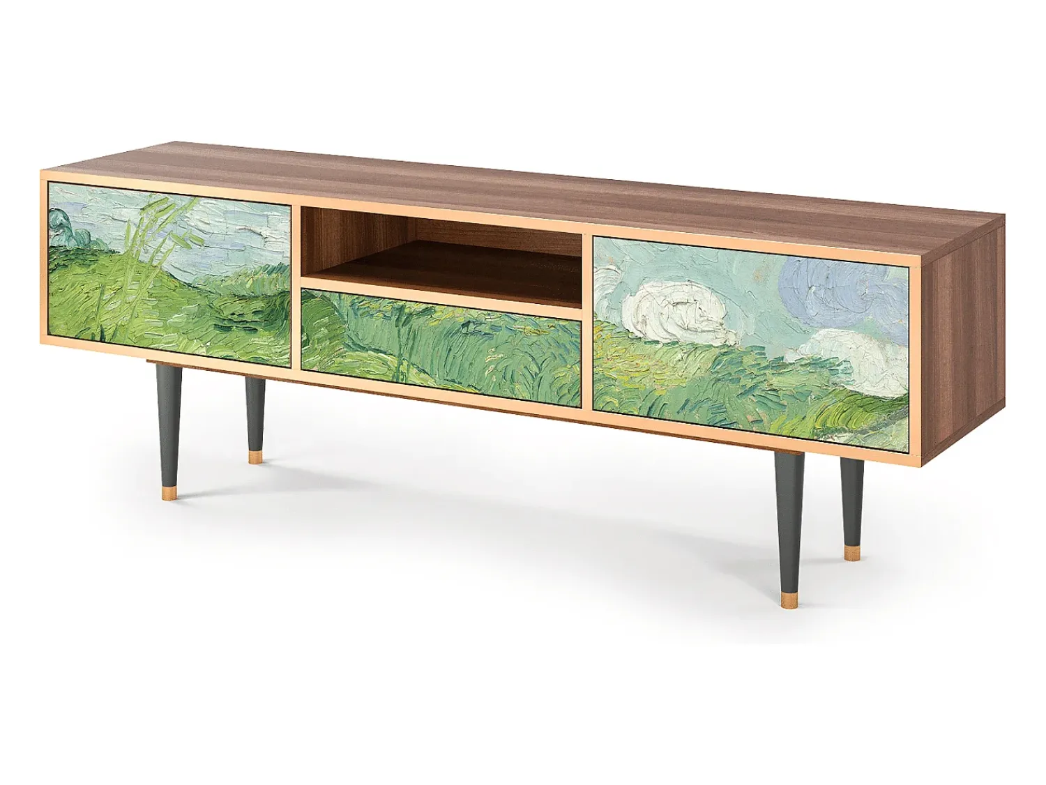 Mueble de TV - 170х59х41 cm - T6 - Green Wheat Fields, Nogueira^ Móvel De Tv