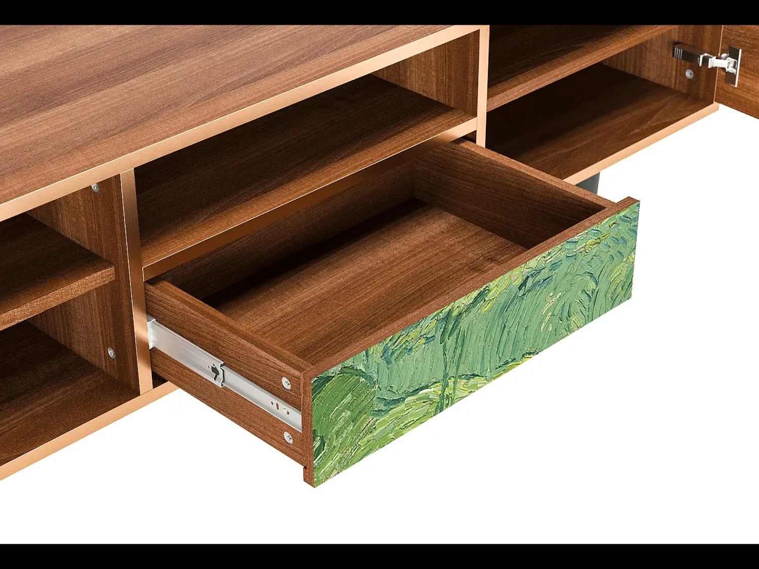 Mueble de TV - 170х59х41 cm - T6 - Green Wheat Fields, Nogueira^ Móvel De Tv