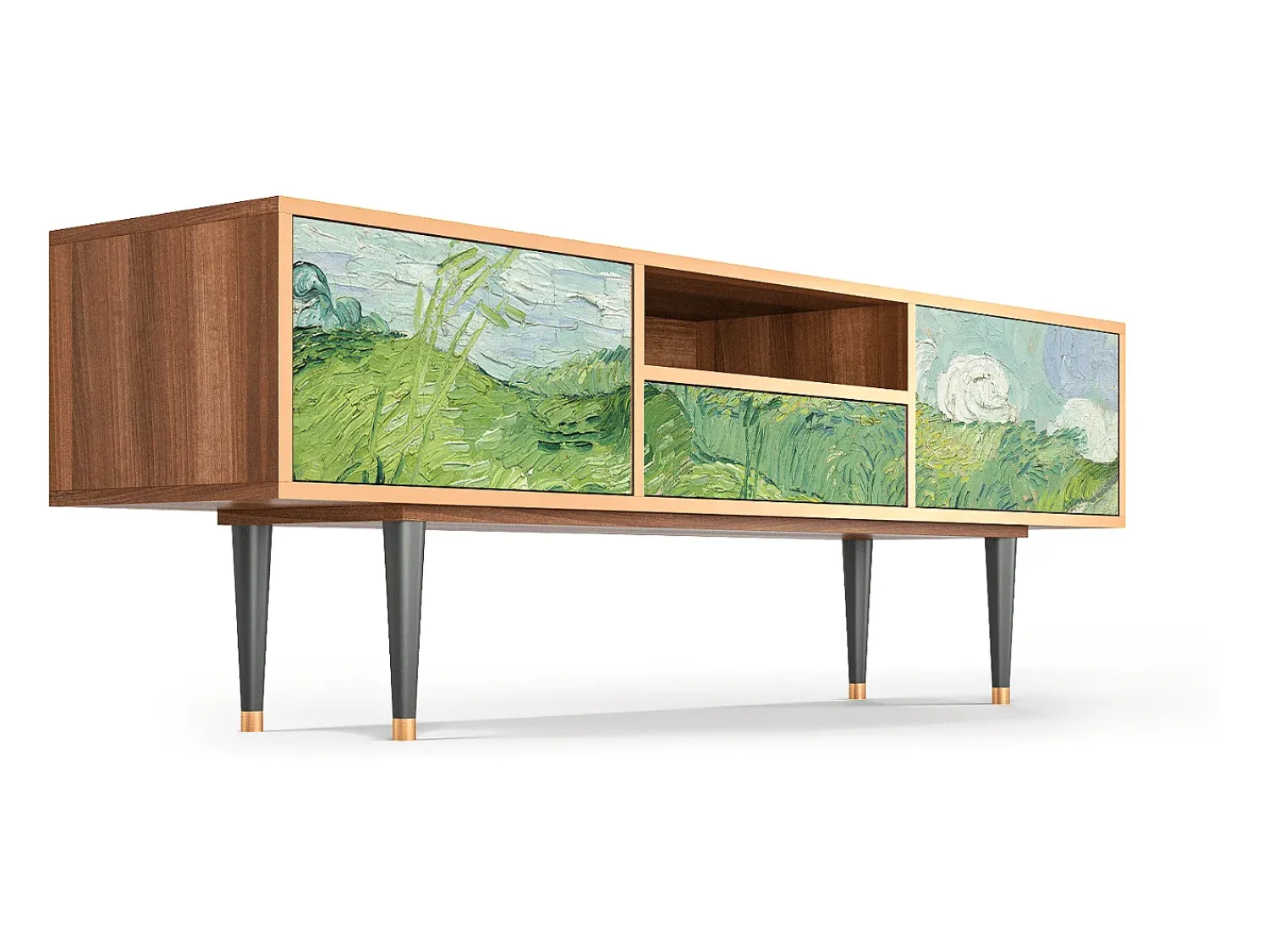 Mueble de TV - 170х59х41 cm - T6 - Green Wheat Fields, Nogueira^ Móvel De Tv