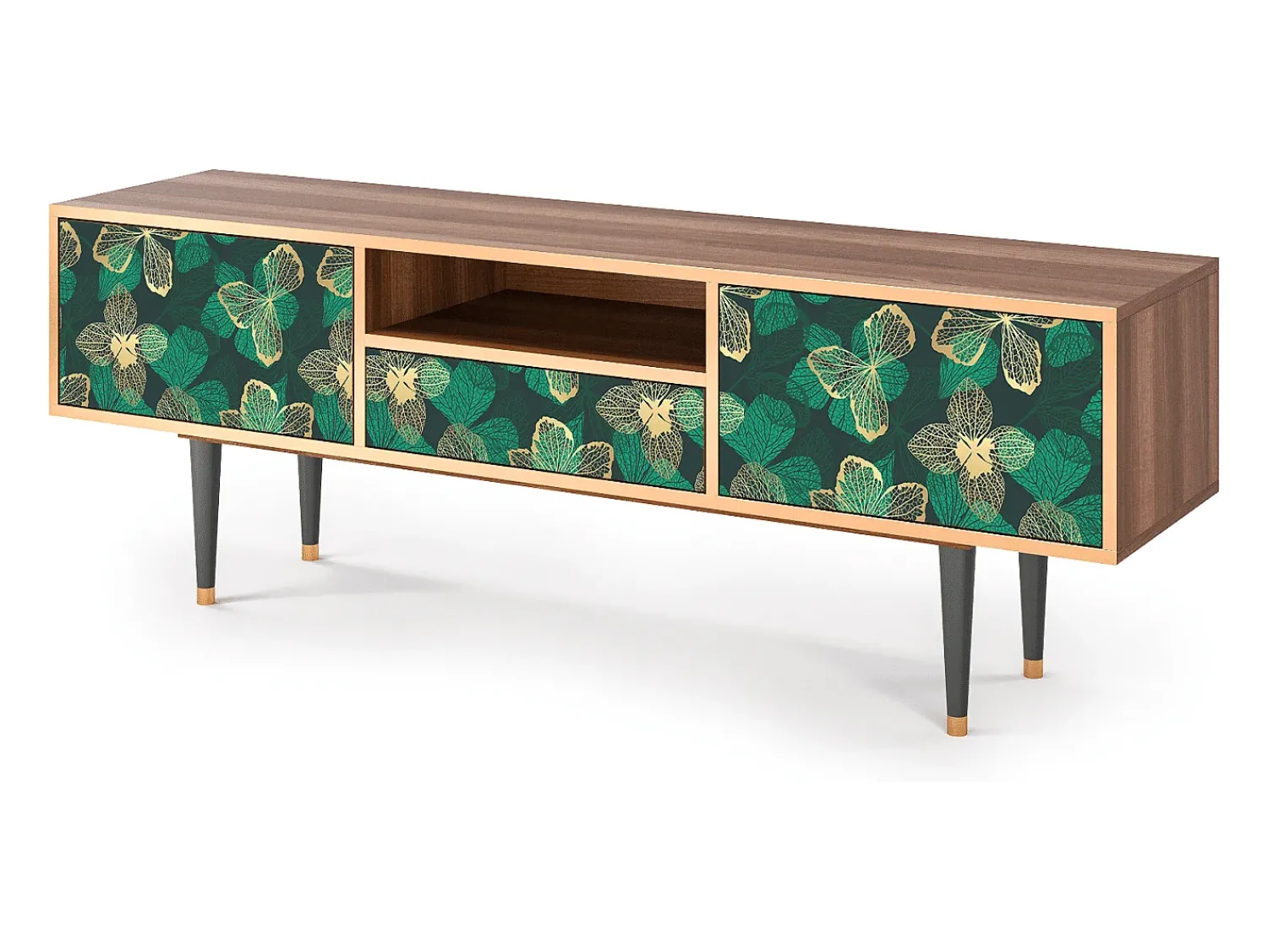Mueble de TV - 170х59х41 cm - T6 - Green Flower, Nogueira^ Móvel De Tv