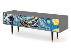 Móvel De Tv* Mueble de TV - 170х59х48 cm - T4 - Great Wave, Cinza Cinzento