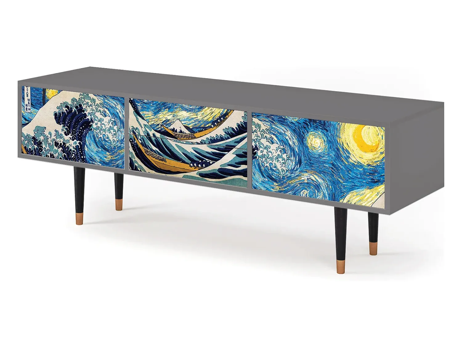 Móvel De Tv* Mueble de TV - 170х59х48 cm - T4 - Great Wave, Cinza Cinzento
