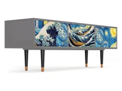 Móvel De Tv* Mueble de TV - 170х59х48 cm - T4 - Great Wave, Cinza Cinzento