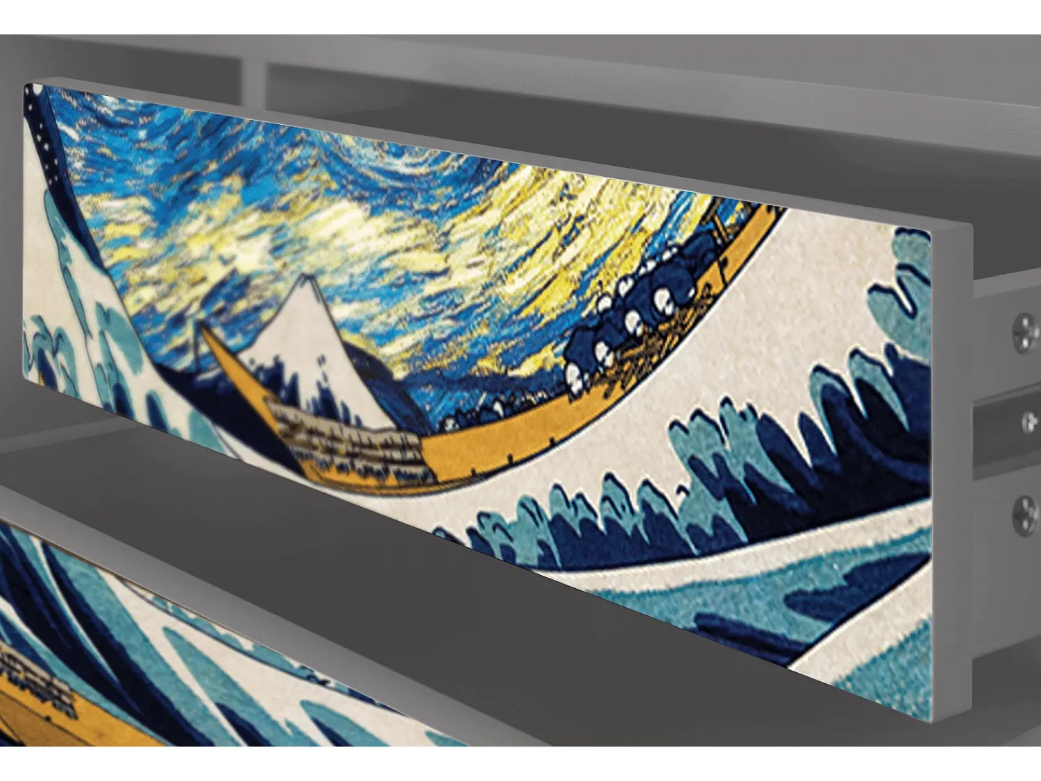 Móvel De Tv* Mueble de TV - 170х59х48 cm - T4 - Great Wave, Cinza Cinzento