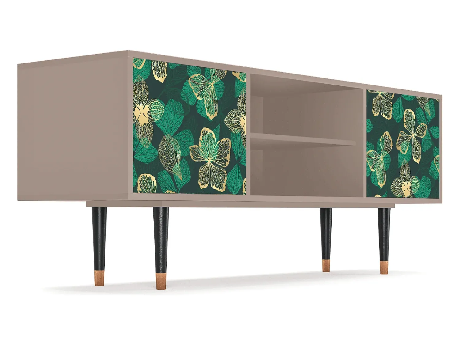 Móvel De Tv| Mueble de TV - 170х69х48 cm - T2 - Green Flower, Latte Bege