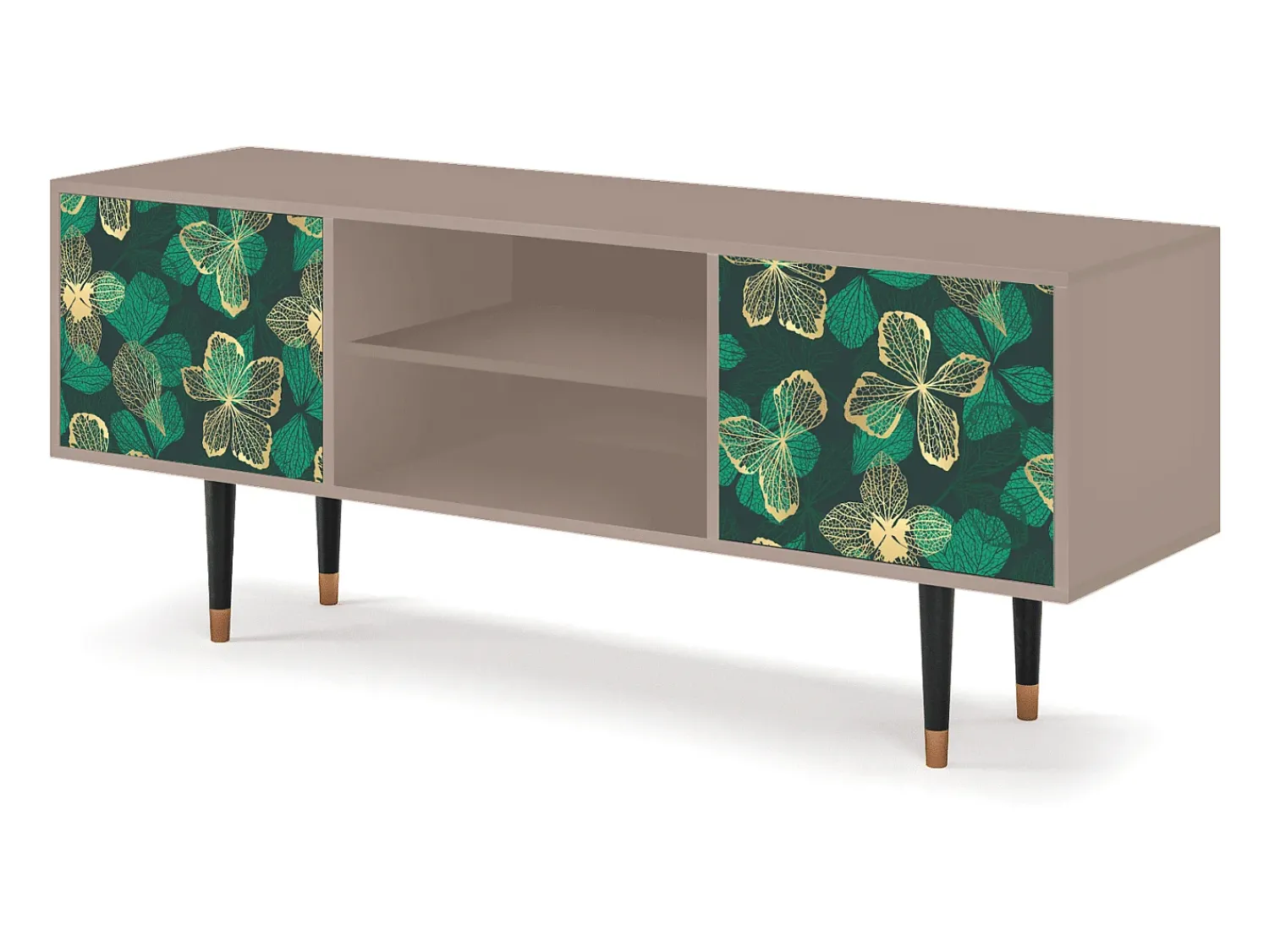 Móvel De Tv| Mueble de TV - 170х69х48 cm - T2 - Green Flower, Latte Bege
