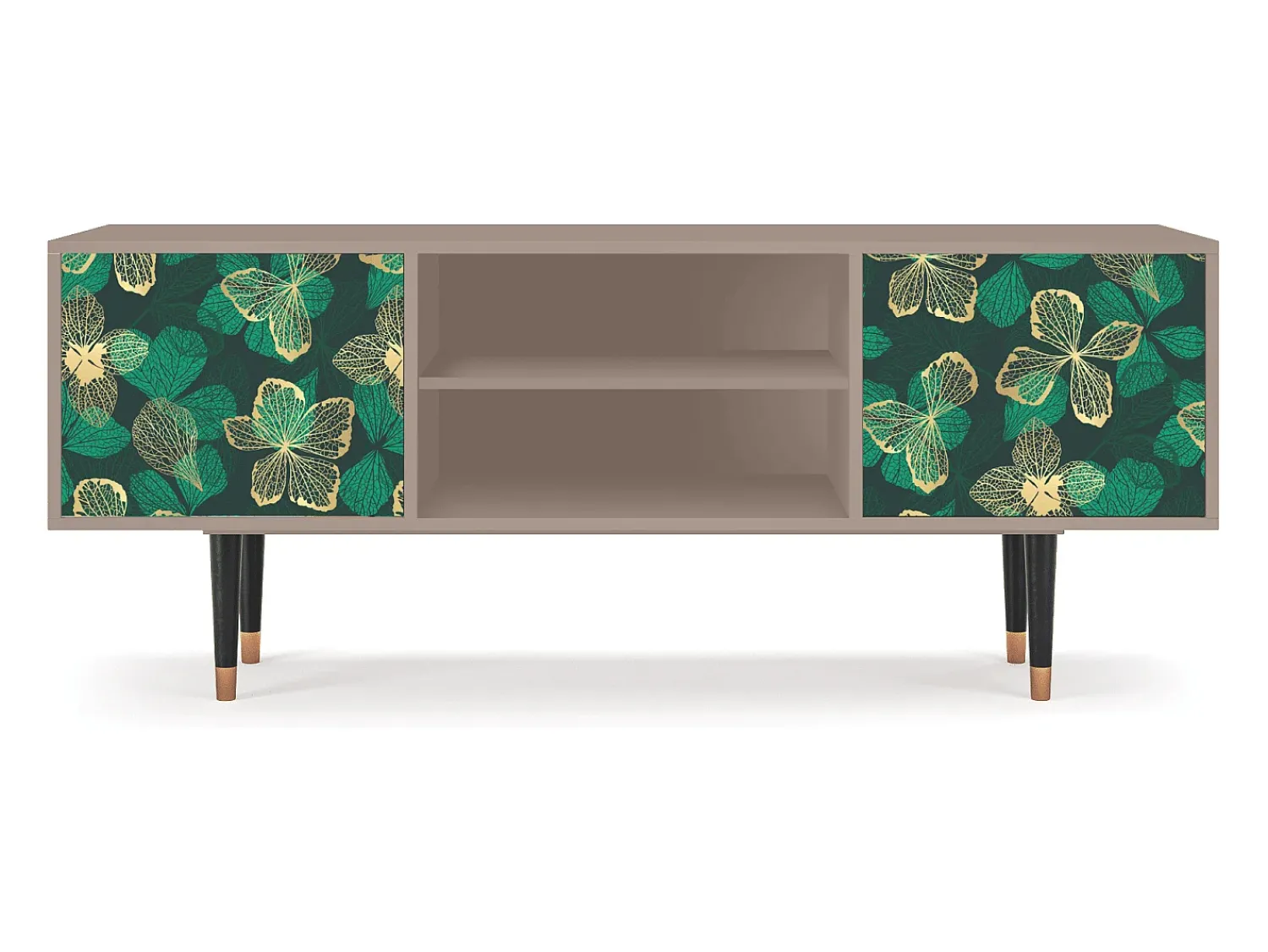 Móvel De Tv| Mueble de TV - 170х69х48 cm - T2 - Green Flower, Latte Bege