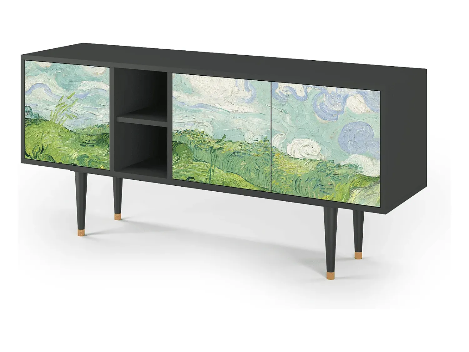 Mueble de TV - 150х69х41 cm - T5 - Green Wheat Fields, Antracite^ Móvel De Tv