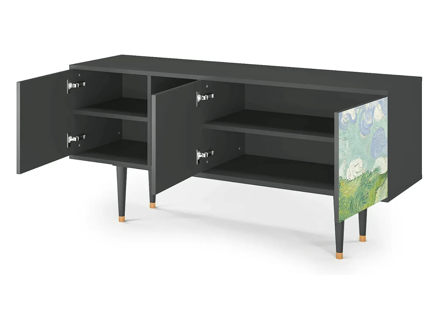 Mueble de TV - 150х69х41 cm - T5 - Green Wheat Fields, Antracite^ Móvel De Tv