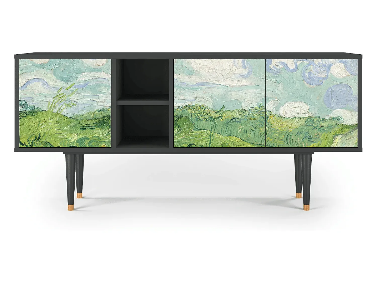 Mueble de TV - 150х69х41 cm - T5 - Green Wheat Fields, Antracite^ Móvel De Tv