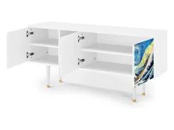 Móvel De Tv* Mueble de TV - 150х69х41 cm - T5 - Great Wave, Branco Bege