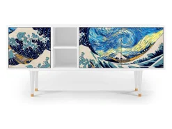 Móvel De Tv* Mueble de TV - 150х69х41 cm - T5 - Great Wave, Branco Bege