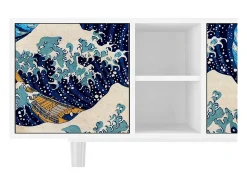 Móvel De Tv* Mueble de TV - 150х69х41 cm - T5 - Great Wave, Branco Bege