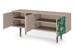 Móvel De Tv| Mueble de TV - 150х69х41 cm - T5 - Green Flower, Latte Bege
