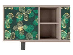 Móvel De Tv| Mueble de TV - 150х69х41 cm - T5 - Green Flower, Latte Bege