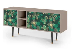 Móvel De Tv| Mueble de TV - 150х69х41 cm - T5 - Green Flower, Latte Bege