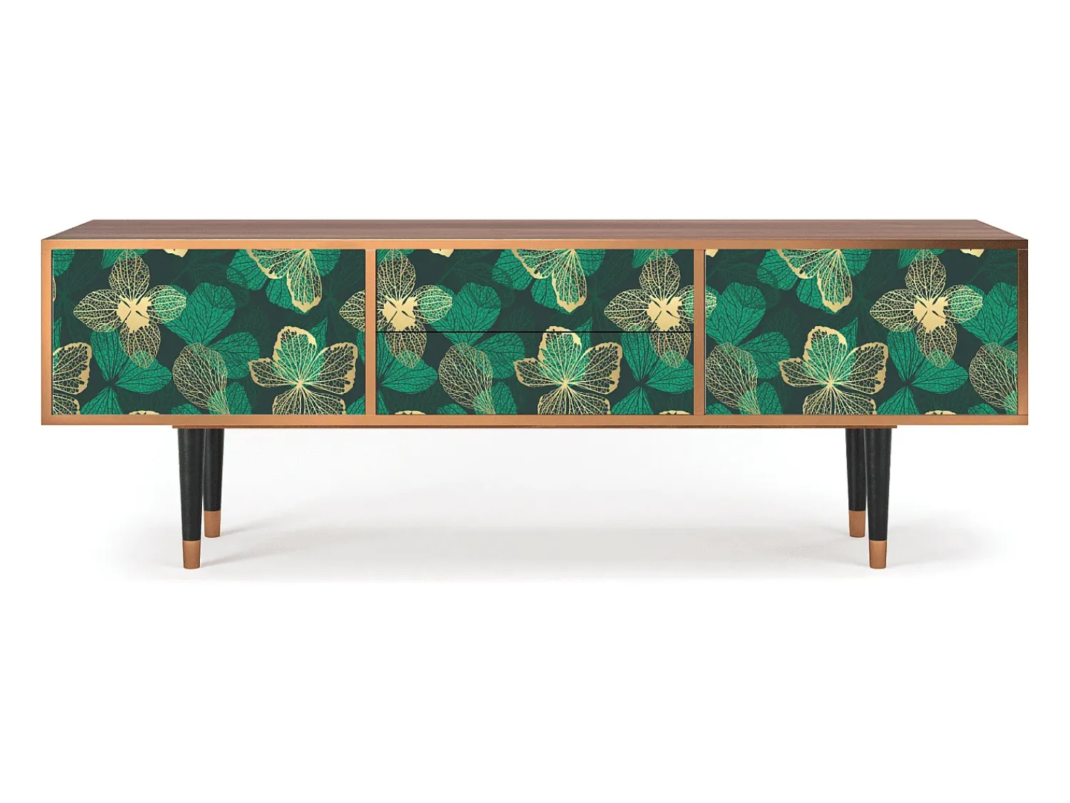 Móvel De Tv| Mueble de TV - 170х59х48 cm - T4 - Green Flower, Nogueira Castanho