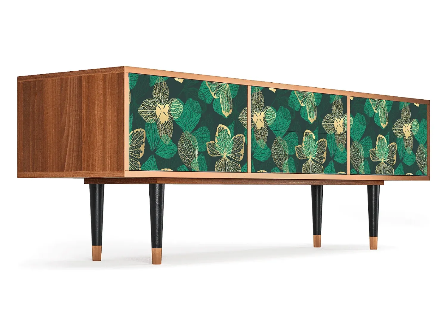 Móvel De Tv| Mueble de TV - 170х59х48 cm - T4 - Green Flower, Nogueira Castanho
