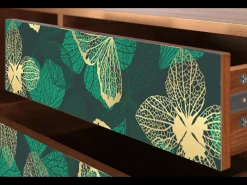 Móvel De Tv| Mueble de TV - 170х59х48 cm - T4 - Green Flower, Nogueira Castanho