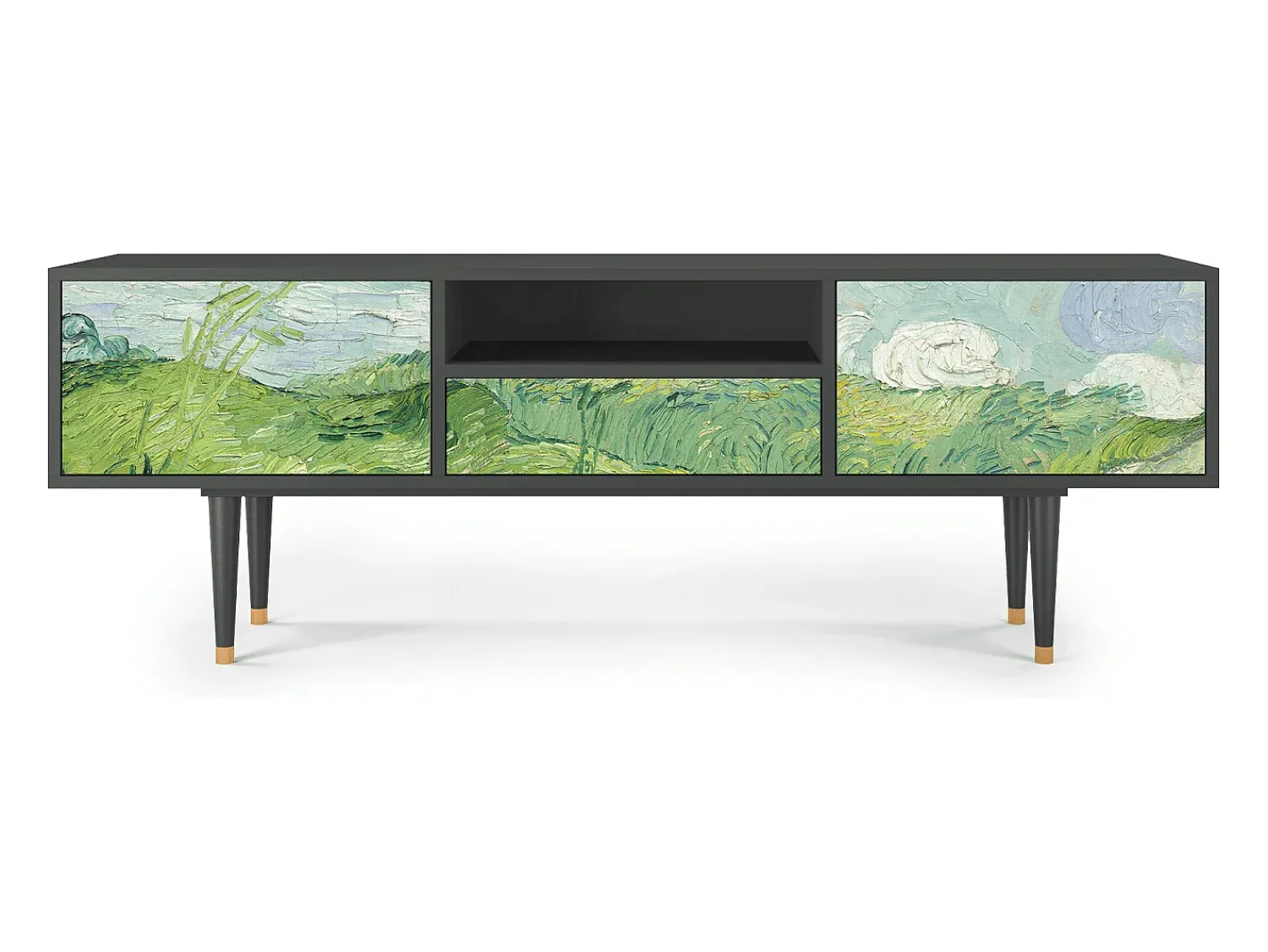 Hot Mueble de TV - 170х59х41 cm - T6 - Green Wheat Fields, Antracite Cinza antracite