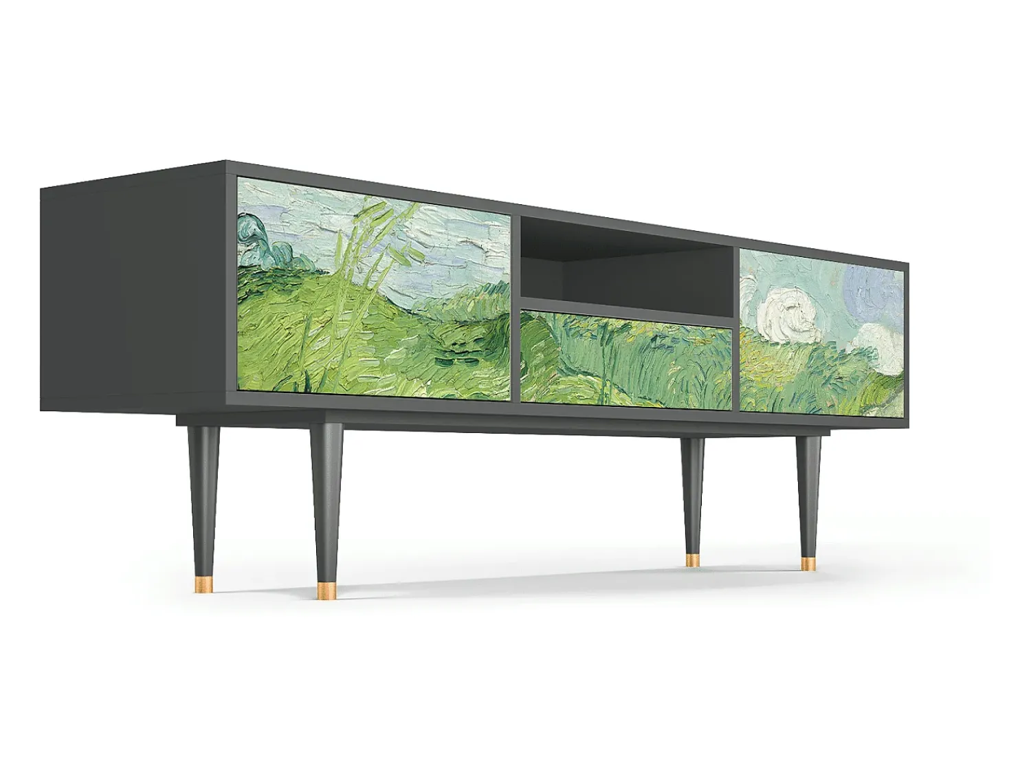 Hot Mueble de TV - 170х59х41 cm - T6 - Green Wheat Fields, Antracite Cinza antracite