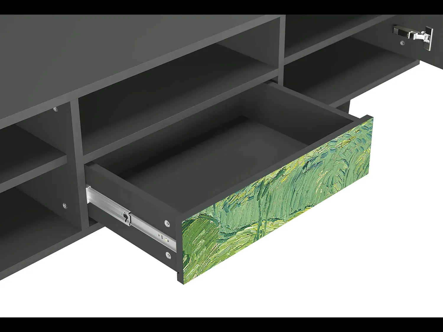 Hot Mueble de TV - 170х59х41 cm - T6 - Green Wheat Fields, Antracite Cinza antracite