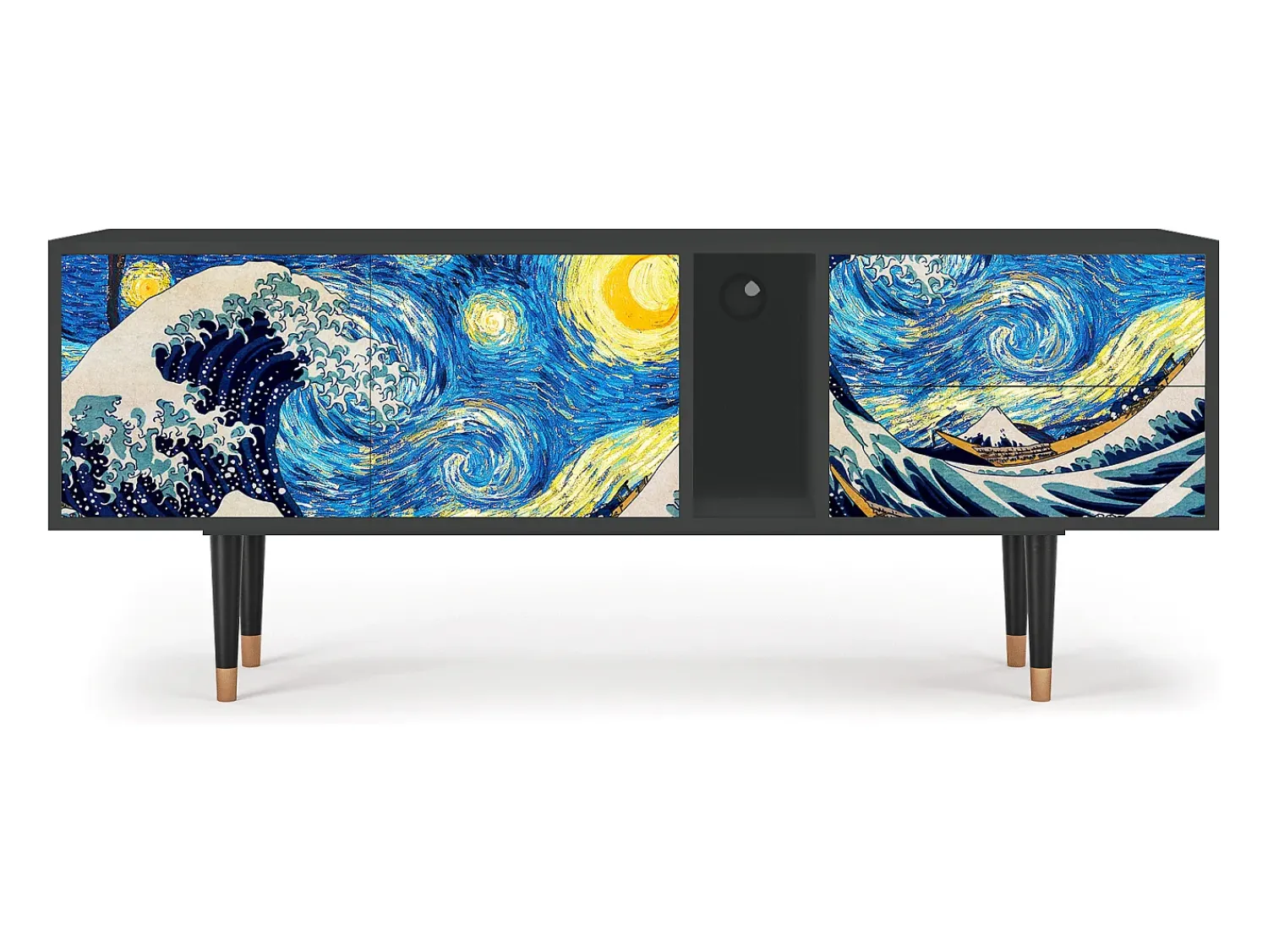 Discount Mueble de TV - 170х69х48 cm - T1 - Great Wave, Antracite Cinza antracite