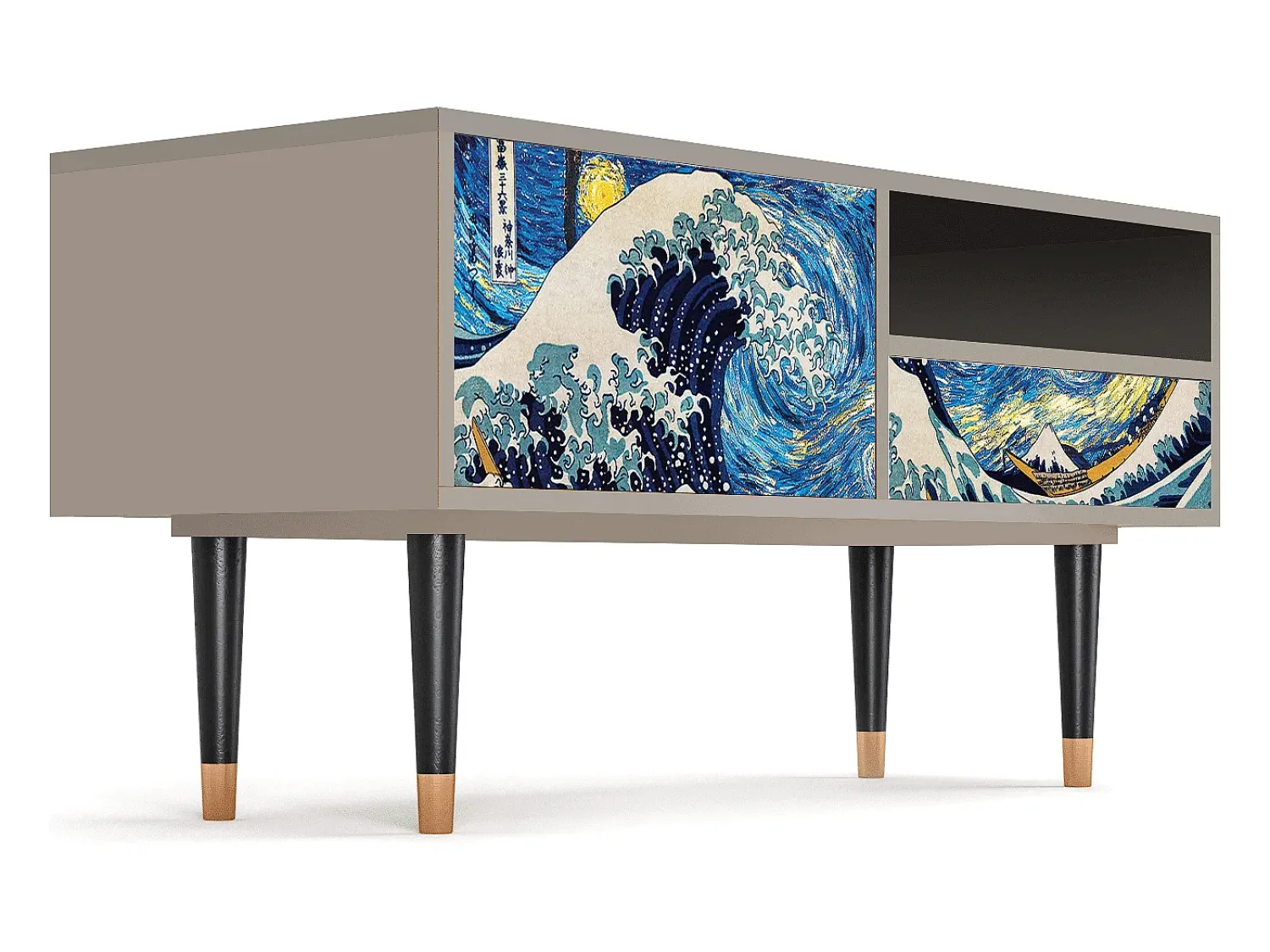 Móvel De Tv| Mueble de TV - 115х59х48 cm - T3 - Great Wave, Areia Bege