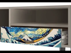Móvel De Tv| Mueble de TV - 115х59х48 cm - T3 - Great Wave, Areia Bege