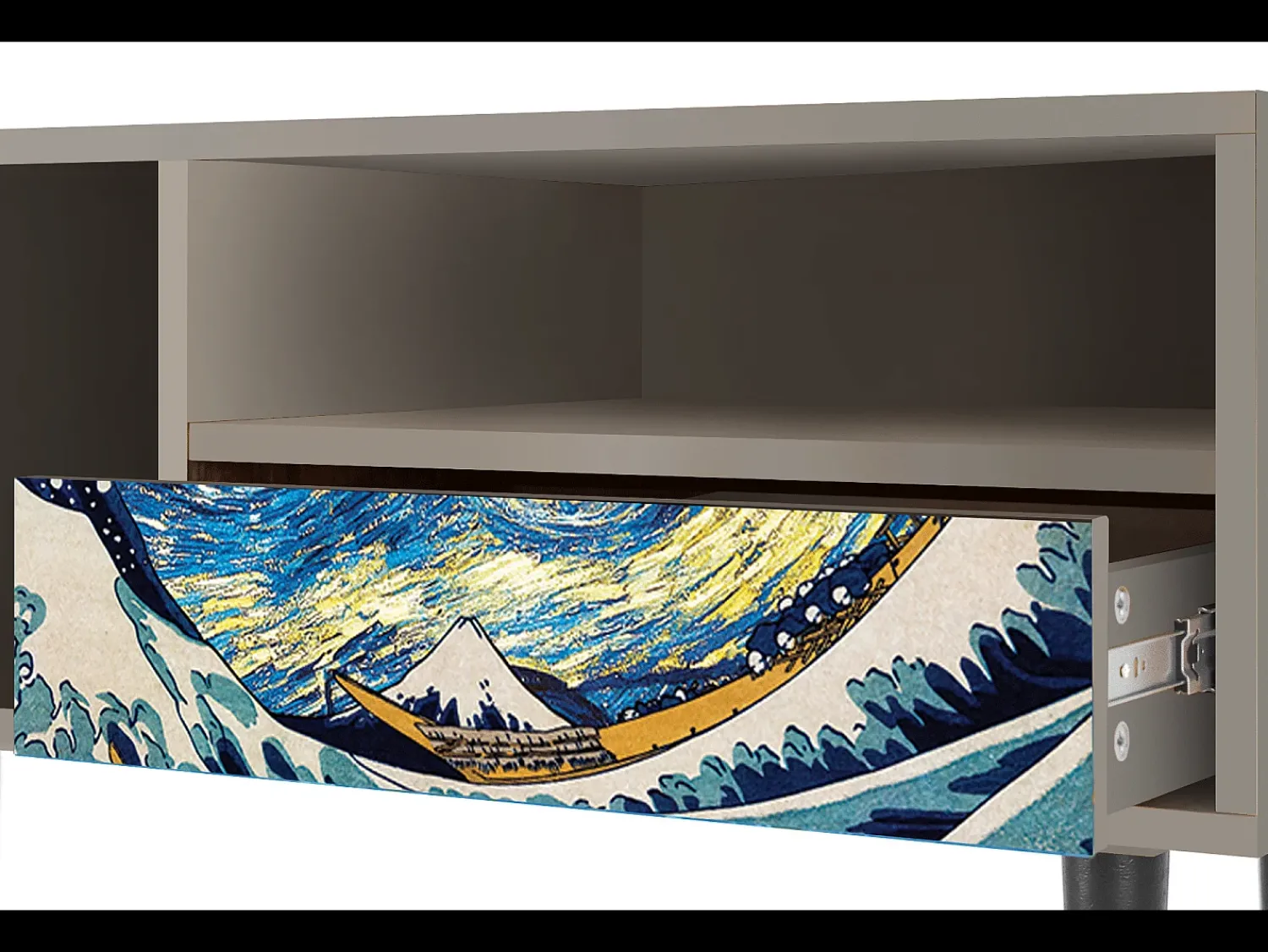 Móvel De Tv| Mueble de TV - 115х59х48 cm - T3 - Great Wave, Areia Bege