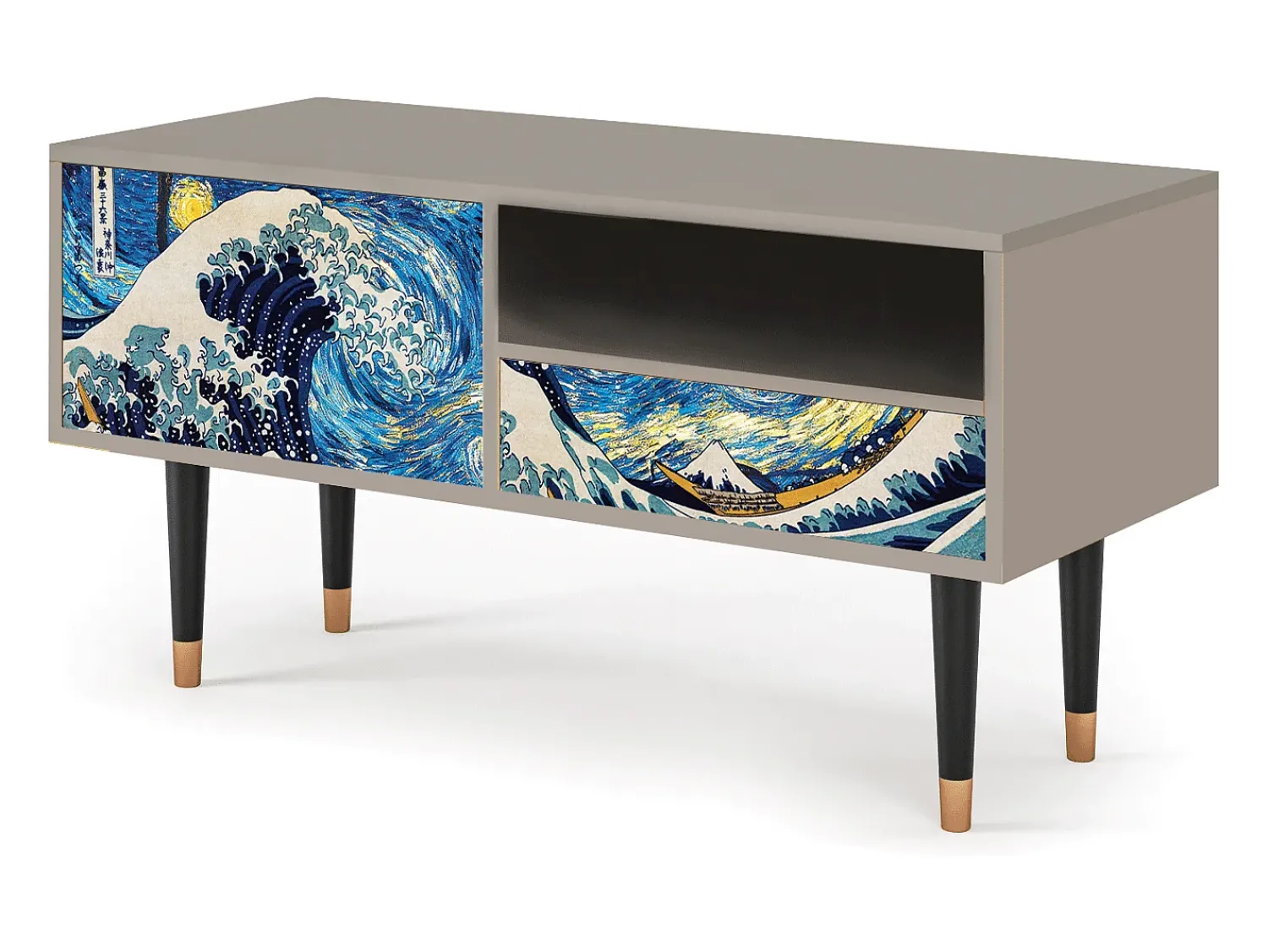 Móvel De Tv| Mueble de TV - 115х59х48 cm - T3 - Great Wave, Areia Bege