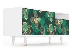 Móvel De Tv* Mueble de TV - 125х56х41 cm - T7 - Green Flower, Branco Bege