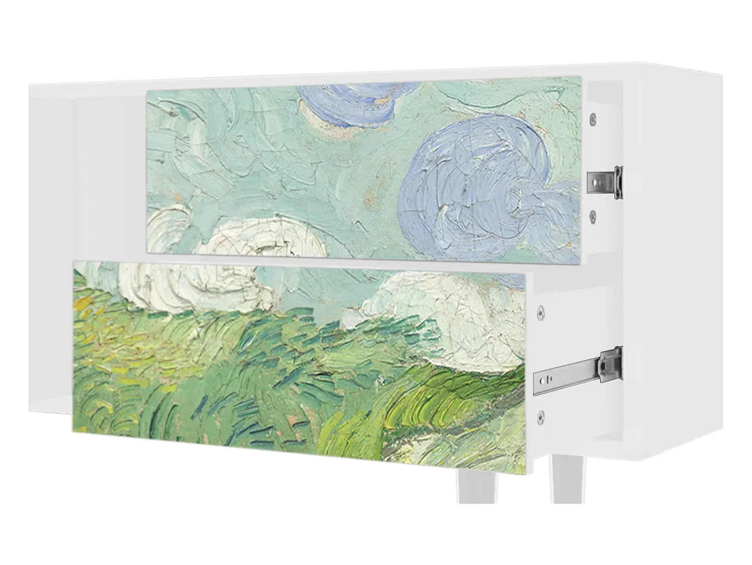 Mueble de TV - 170х69х48 cm - T1 - Green Wheat Fields, Branco^ Móvel De Tv