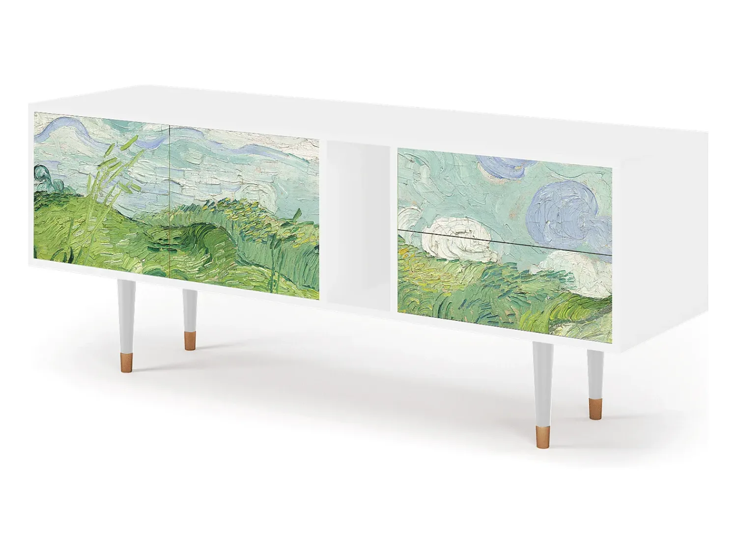 Mueble de TV - 170х69х48 cm - T1 - Green Wheat Fields, Branco^ Móvel De Tv