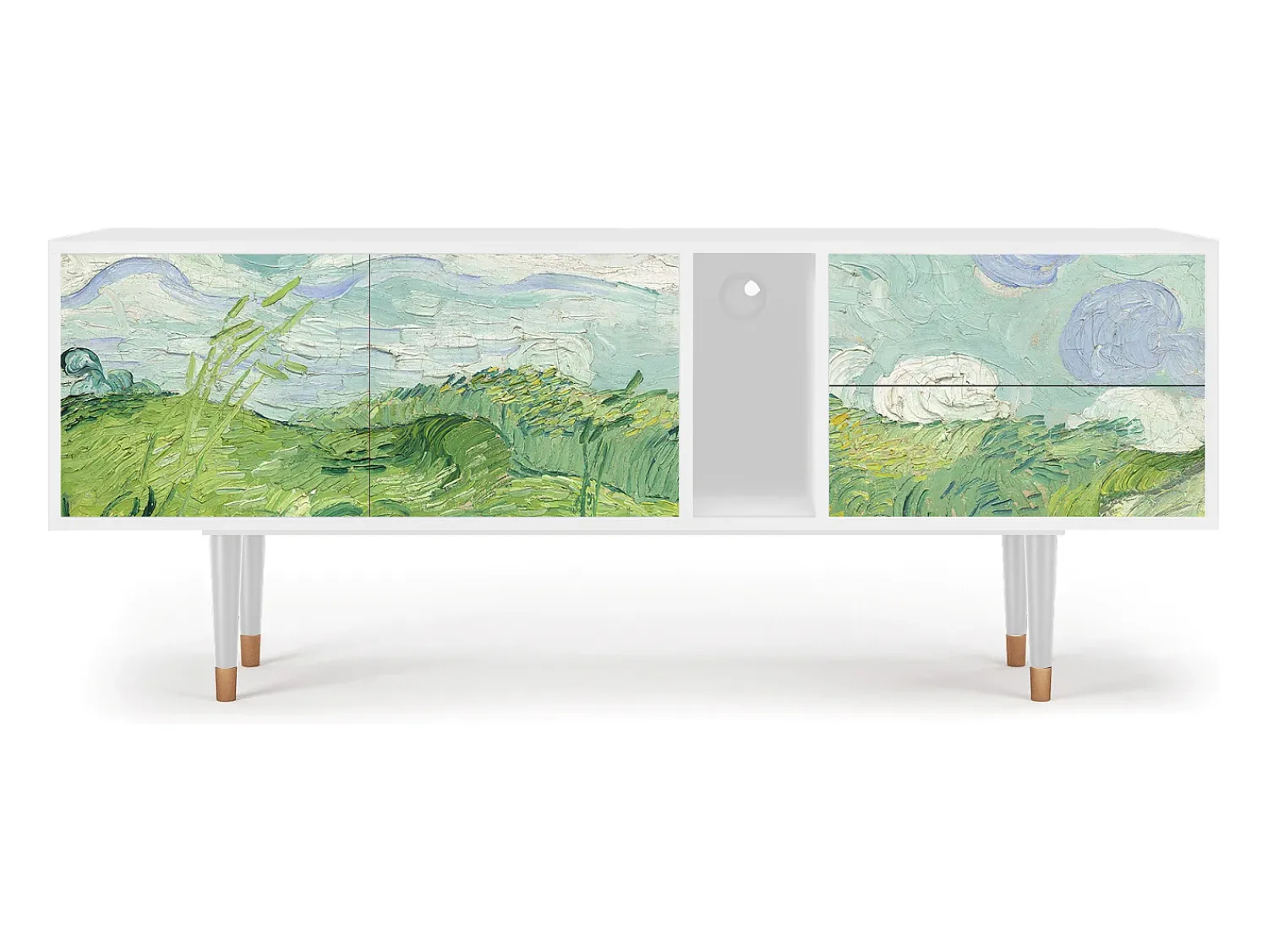 Mueble de TV - 170х69х48 cm - T1 - Green Wheat Fields, Branco^ Móvel De Tv