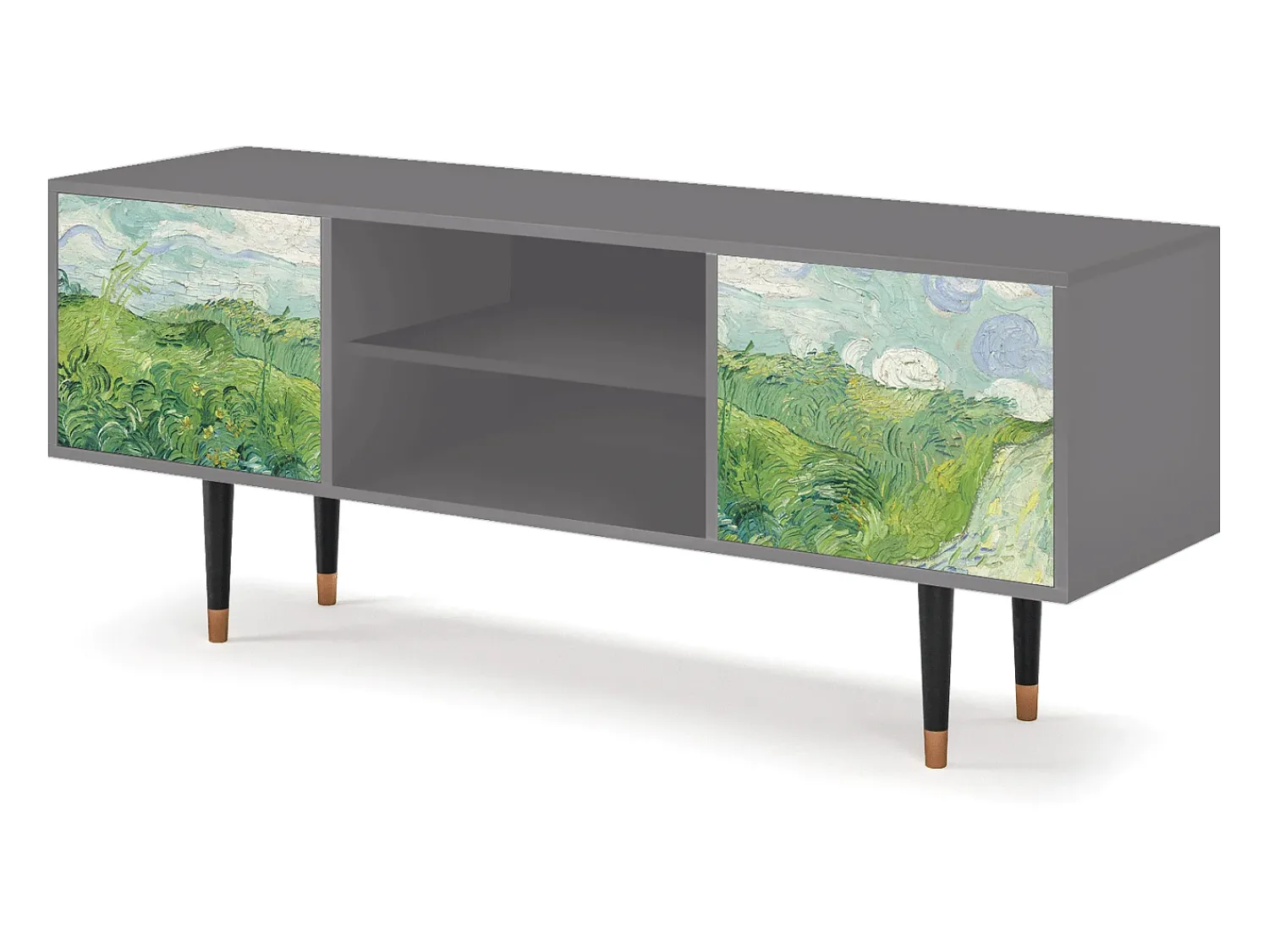 Móvel De Tv| Mueble de TV - 170х69х48 cm - T2 - Green Wheat Fields, Cinza Cinzento