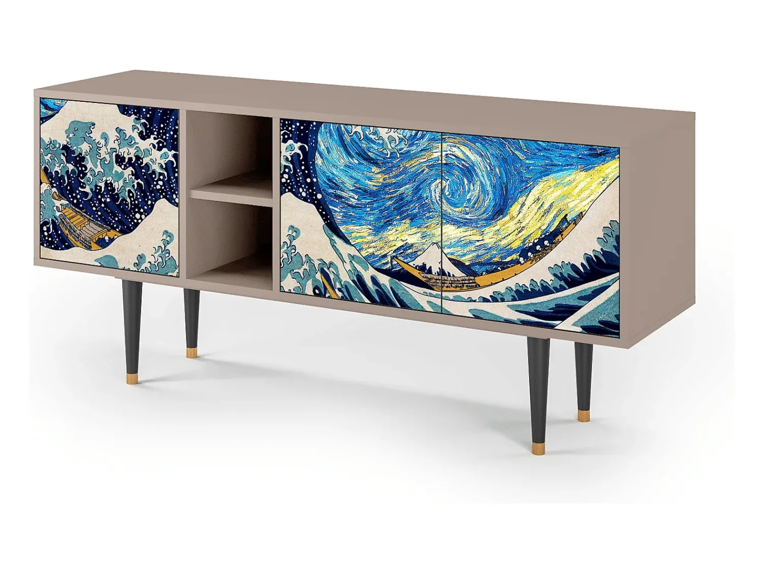 Móvel De Tv* Mueble de TV - 150х69х41 cm - T5 - Great Wave, Latte Bege
