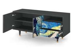 Móvel De Tv| Mueble de TV - 125х56х41 cm - T7 - Great Wave, Antracite Cinza antracite