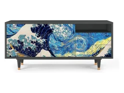 Móvel De Tv| Mueble de TV - 125х56х41 cm - T7 - Great Wave, Antracite Cinza antracite