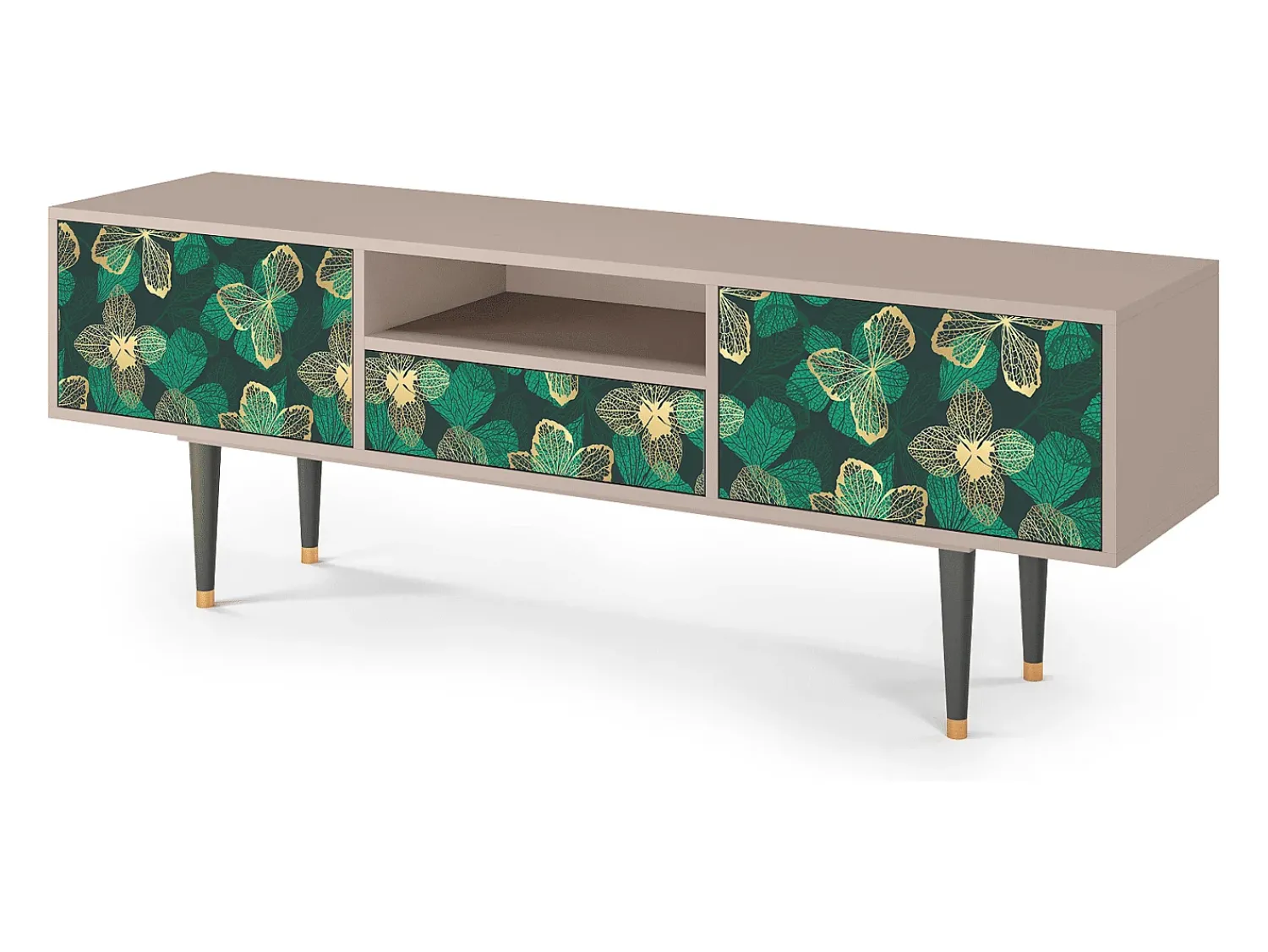 Mueble de TV - 170х59х41 cm - T6 - Green Flower, Latte^ Móvel De Tv