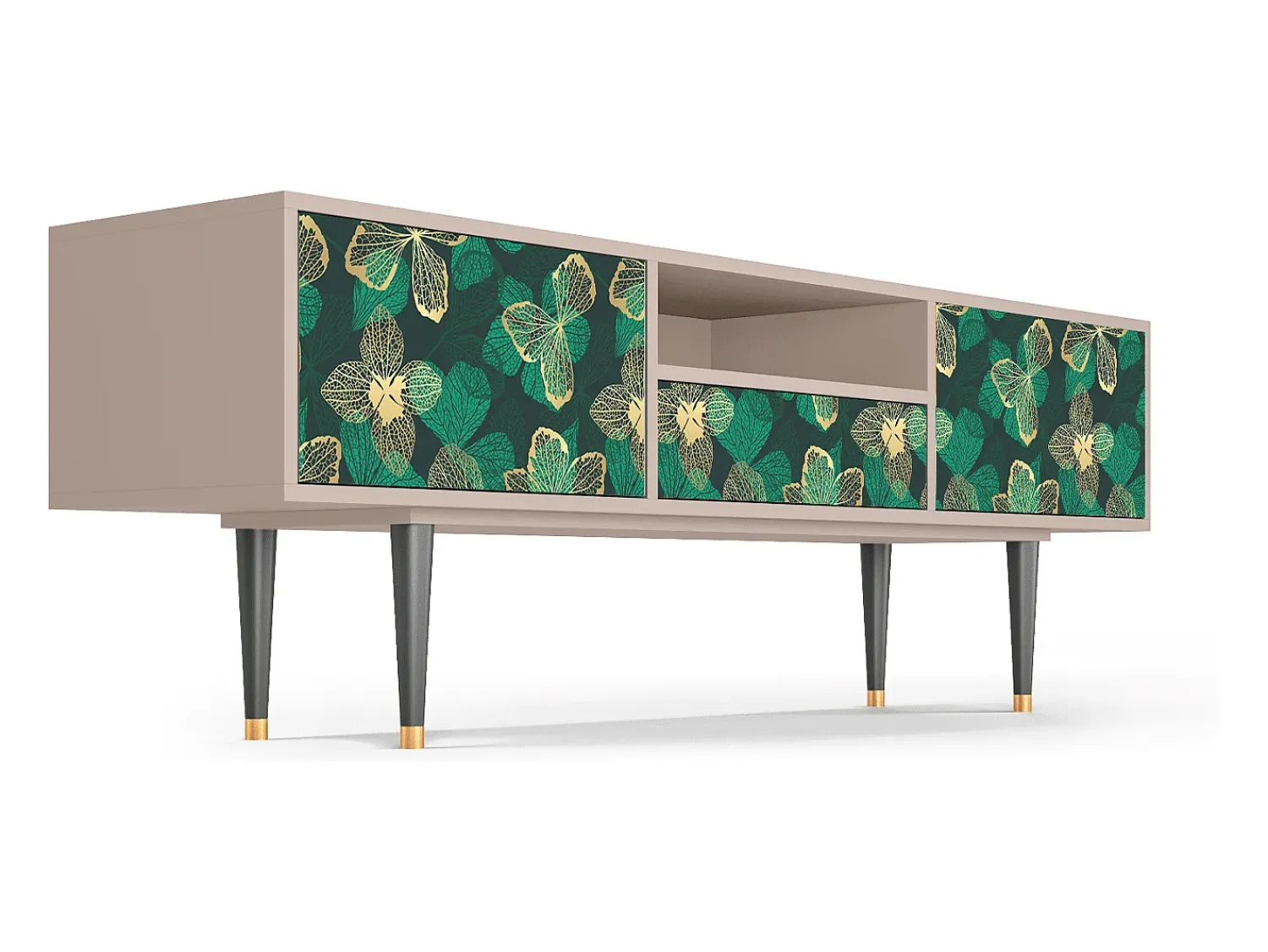 Mueble de TV - 170х59х41 cm - T6 - Green Flower, Latte^ Móvel De Tv