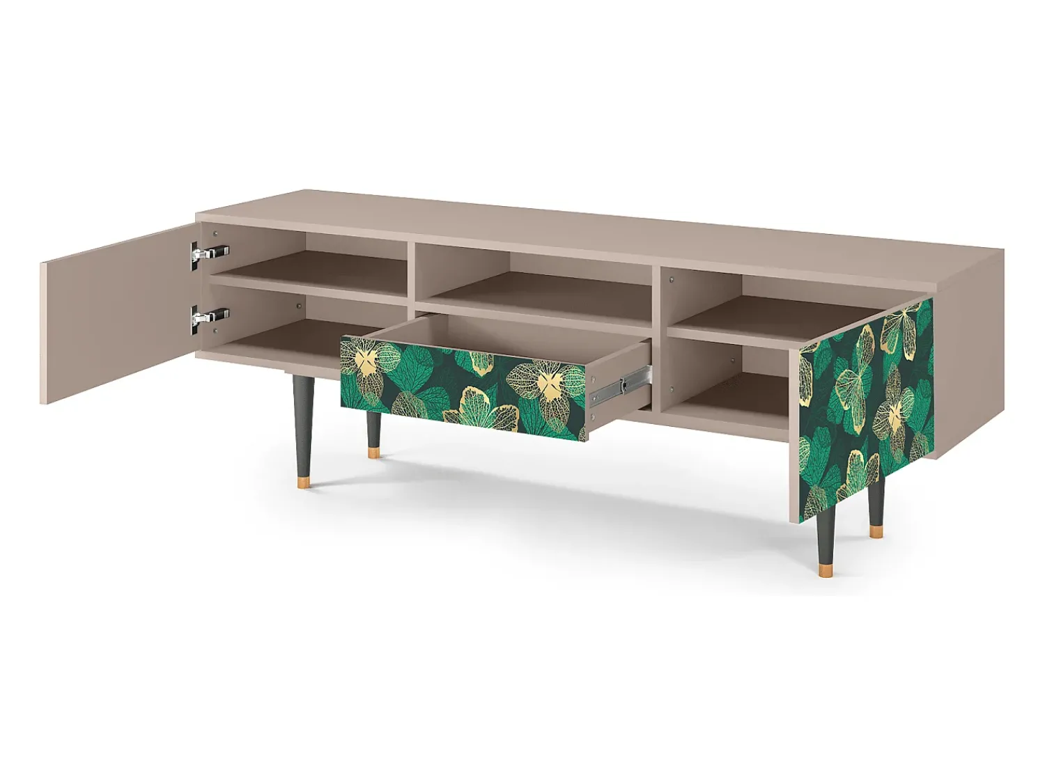 Mueble de TV - 170х59х41 cm - T6 - Green Flower, Latte^ Móvel De Tv