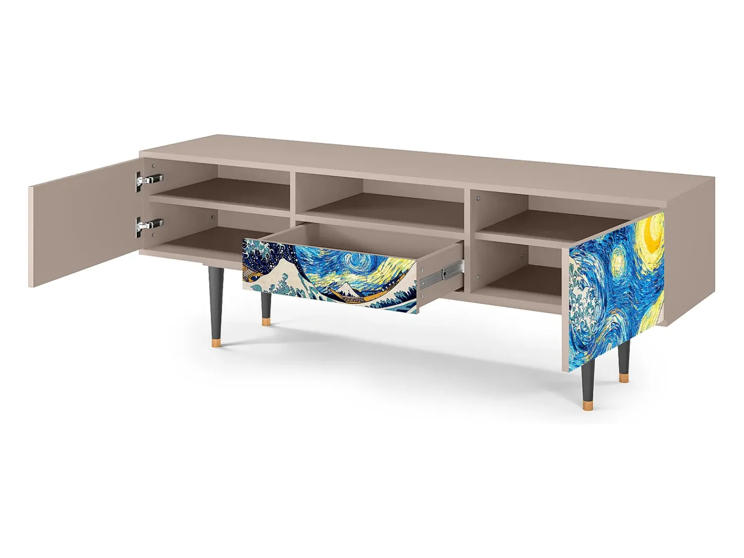 Móvel De Tv| Mueble de TV - 170х59х41 cm - T6 - Great Wave, Latte Bege