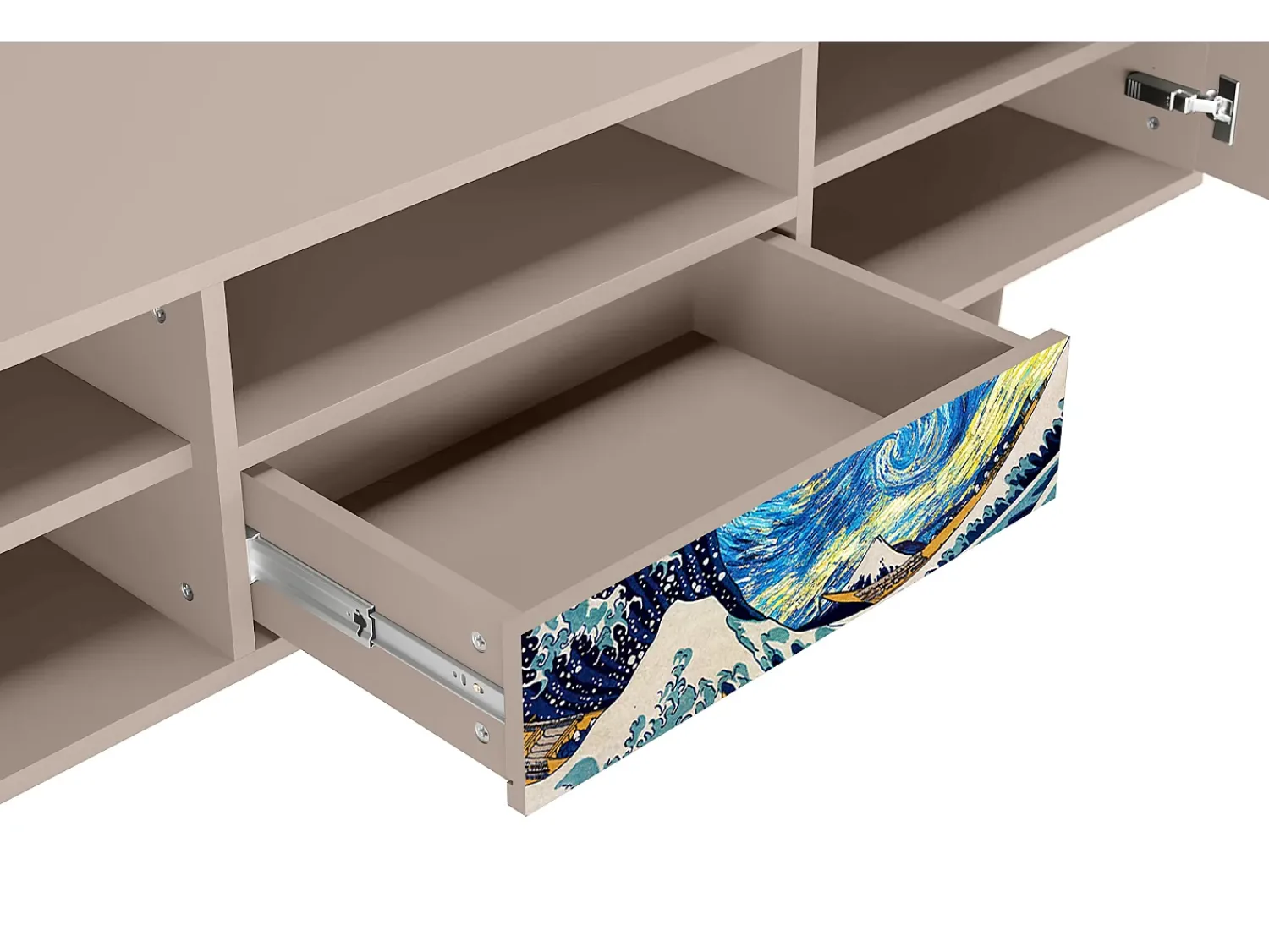 Móvel De Tv| Mueble de TV - 170х59х41 cm - T6 - Great Wave, Latte Bege