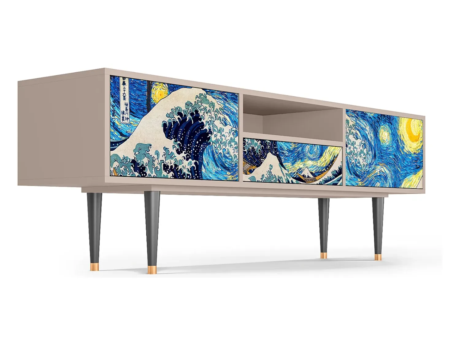 Móvel De Tv| Mueble de TV - 170х59х41 cm - T6 - Great Wave, Latte Bege