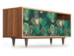 Móvel De Tv| Mueble de TV - 125х56х41 cm - T7 - Green Flower, Nogueira Castanho