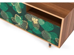 Móvel De Tv| Mueble de TV - 125х56х41 cm - T7 - Green Flower, Nogueira Castanho