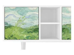 Móvel De Tv| Mueble de TV - 150х69х41 cm - T5 - Green Wheat Fields, Branco Bege